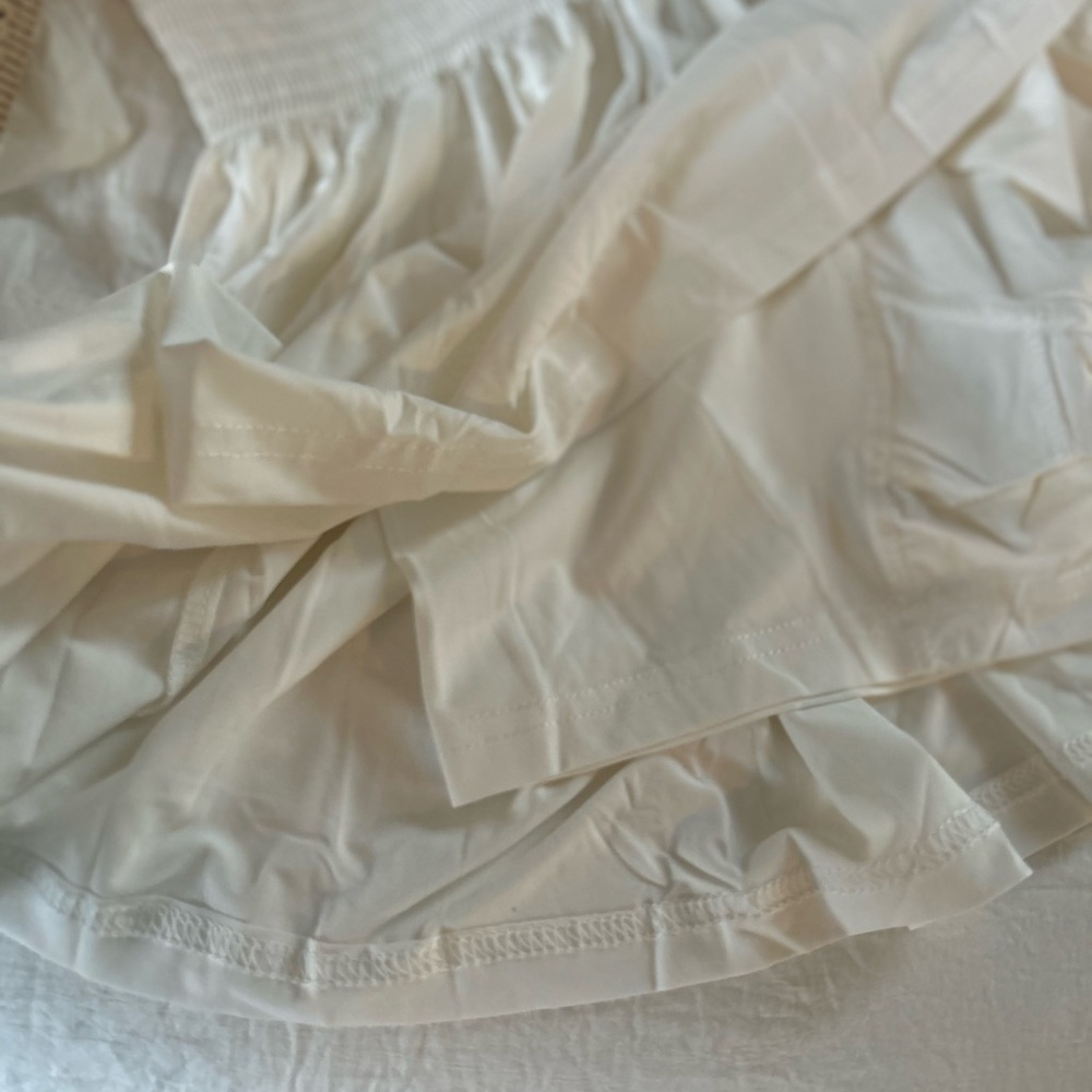 NATURAL LIFE silky white tennis skort w/ smocked waist- NEW - Picture 8 of 12